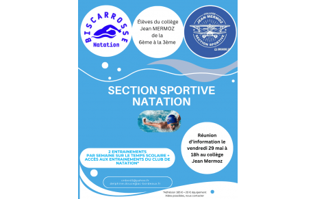 Section Sportive Natation 2026-2027