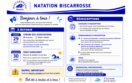 Flyers d'information Saison 2026-2027